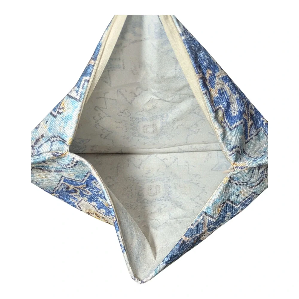 Boho Style - Pillow Cases - Blue And White -18 x 18 - Brand New